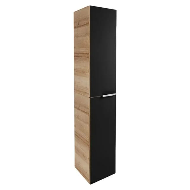 Fackelmann Hochschrank B.Brillant 30 cm Asteiche/Glas Anthrazit