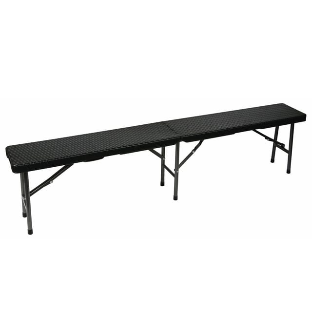 Perel Klappbank Polyrattan-Optik Schwarz