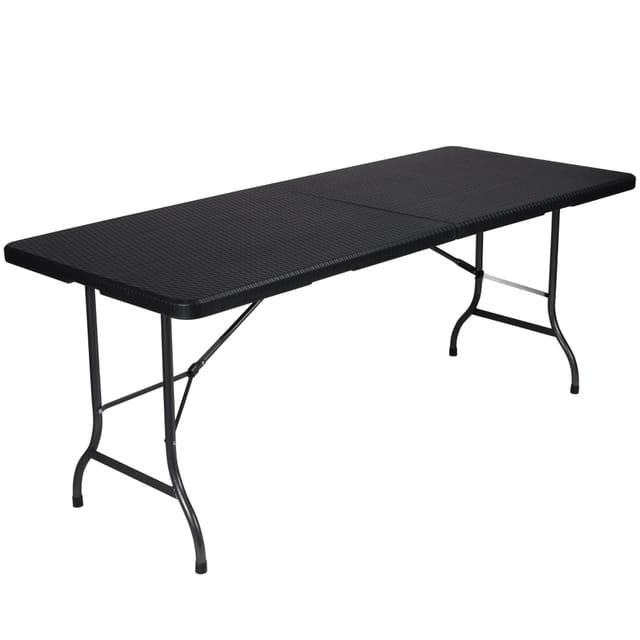 Perel Klapptisch Rechteckig Schwarz 75 cm x 180 cm