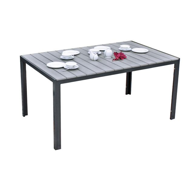 Garden Pleasure Gartentisch Olivia Rechteckig Grau 150 cm x 90 cm