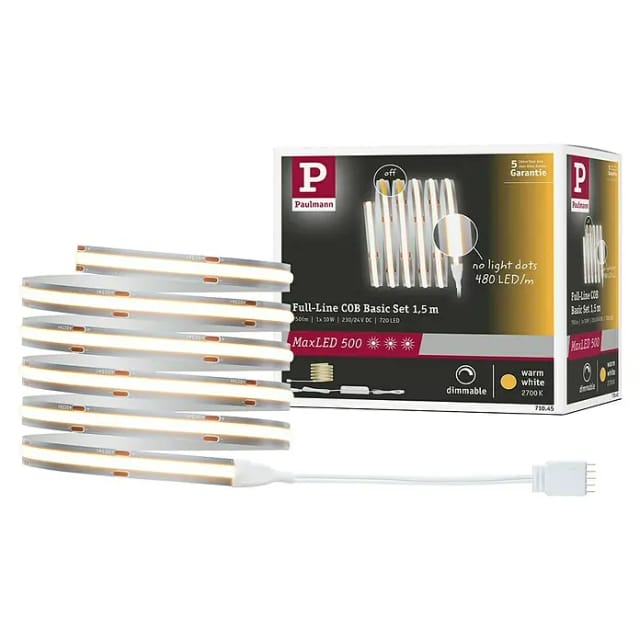 Paulmann MaxLED 500 LED Strip COB Basis-Set 1,5m Weiß 10W
