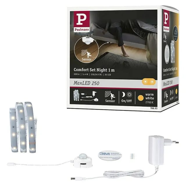 Paulmann MaxLED 250 Night Comfort Set 1 m Silber Einzelbett