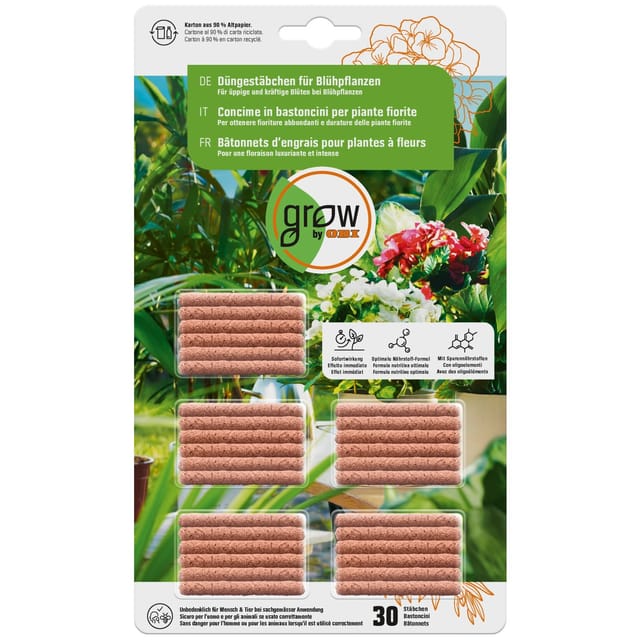GROW by OBI Düngestäbchen für Blühpflanzen, 30 Stück