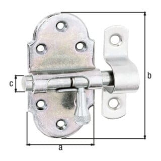 Grendelriegel mit Messing-Knopf Ø 9 cm x 4 cm x 7,5 cm