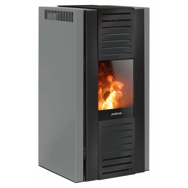 Justus Pelletofen Sirkos 2.0 Stahl Taupe 6 kW mit Automatik