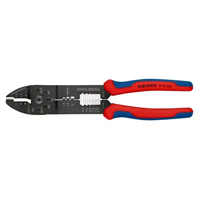 Knipex Crimpzange schwarz,ackiert mit Mehrkomponenten-Hüllen 240 mm