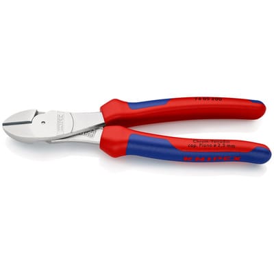 Knipex Kraft-Seitenschneider verchromt mit Mehrkomponenten-Hüllen 200 mm