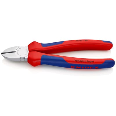 Knipex Seitenschneider verchromt mit Mehrkomponenten-Hüllen 180 mm