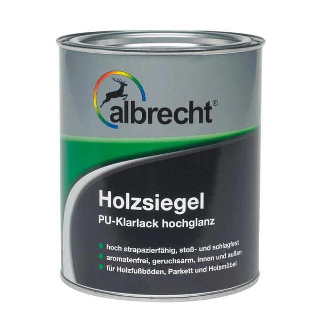 Albrecht Holzsiegel PU-Klarlack Transparent hochglänzend 125 ml