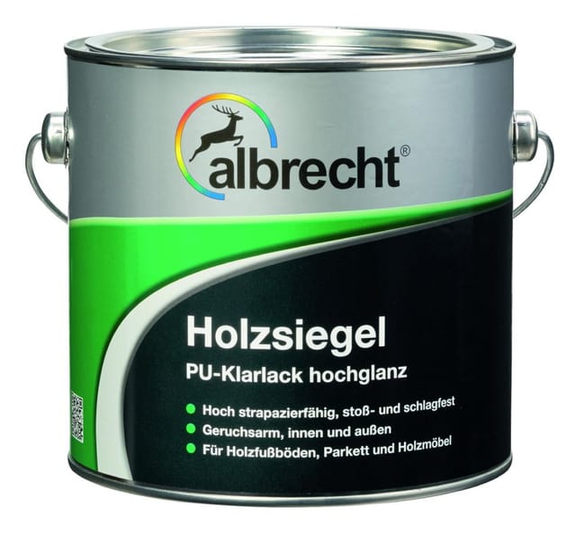Albrecht Holzsiegel PU-Klarlack Transparent hochglänzend 2,5,
