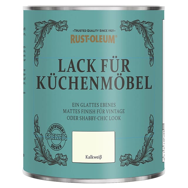 Rust-Oleum Kreidefarbe Küchenmöbellack Kalkweiß 750 ml