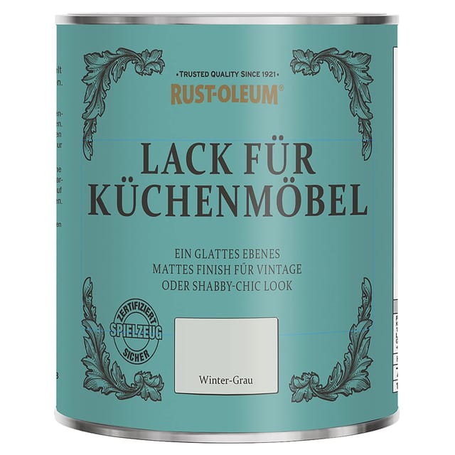 Rust-Oleum Kreidefarbe Küchenmöbellack Winter-Grau matt 750 ml