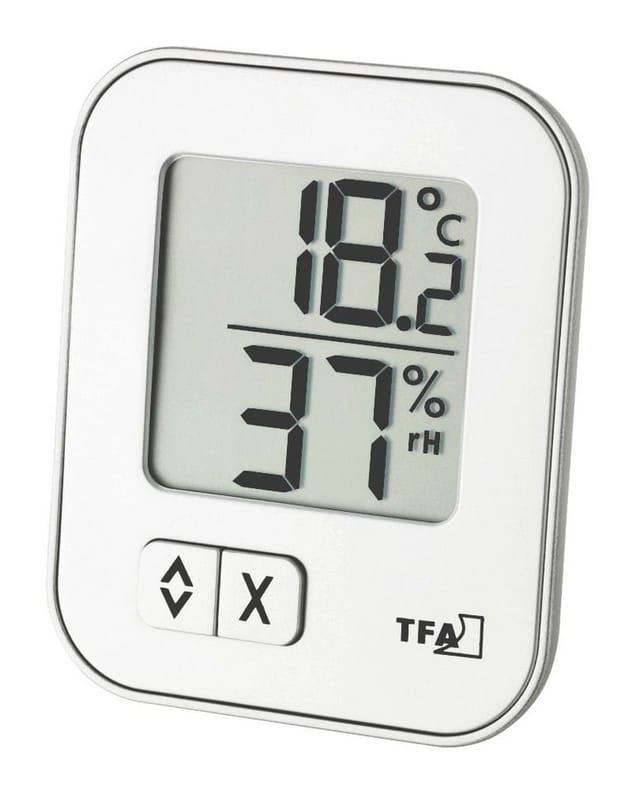 TFA Digitales Thermo-Hygrometer Moxx Weiß mit Komfortzonen-Indikator