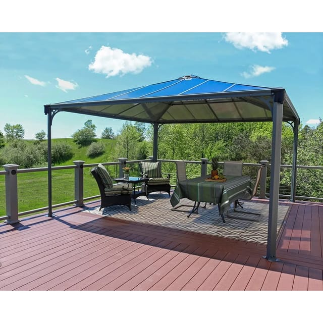 Palram - Canopia Palermo 4.3 x 4.3 GartenPavillon Anthrazit inkl. LED Set