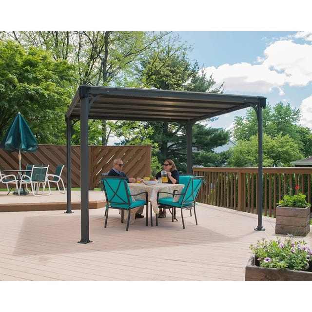 Palram - Canopia Milano 3.1 x 3.1 GartenPavillon Anthrazit inkl. LED Set