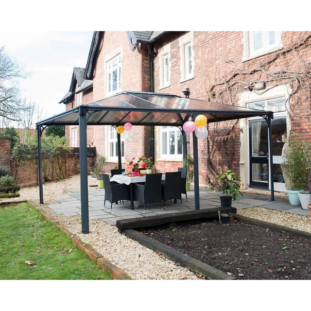 Palram - Canopia Martinique 3.6 x 4.9 GartenPavillon Anthrazit inkl. LED Set