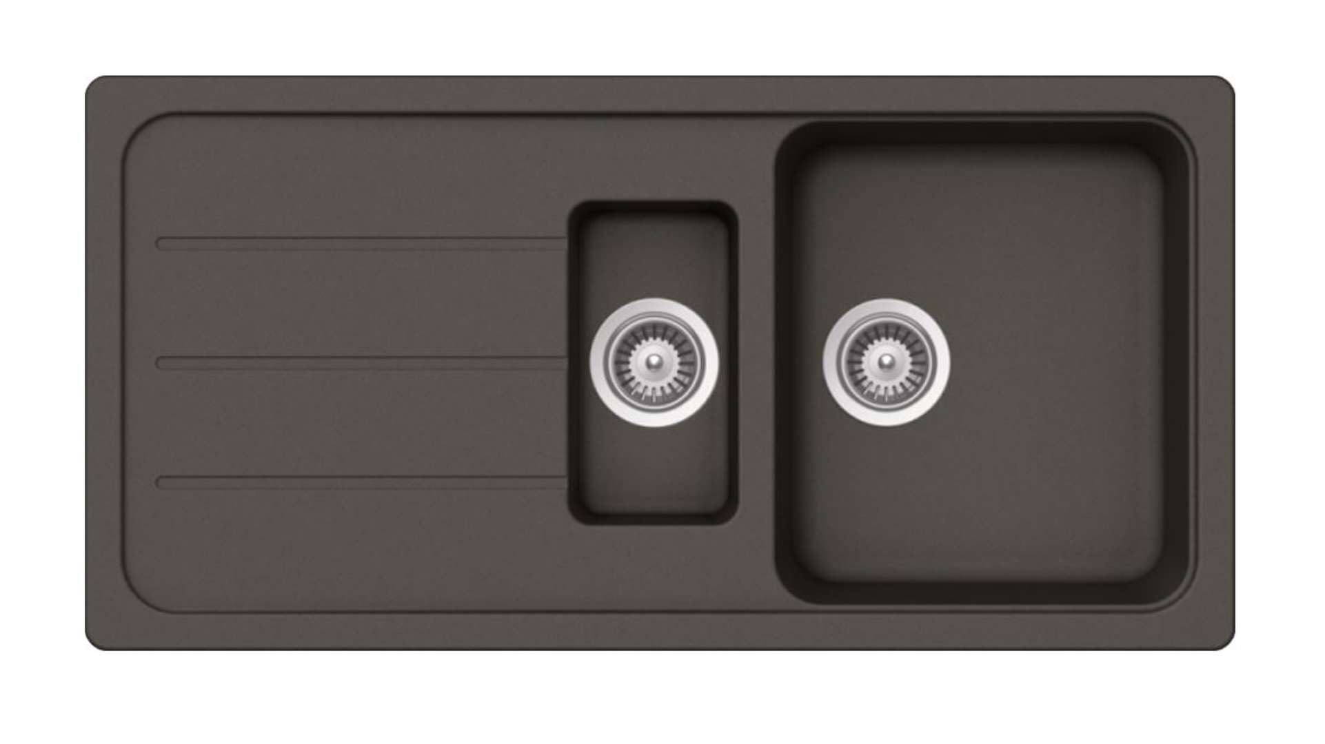 Schock Formhaus - Granitspüle, 100x50 Cm, Mit Ablaufbedienung, Asphalt Fomd150lagas