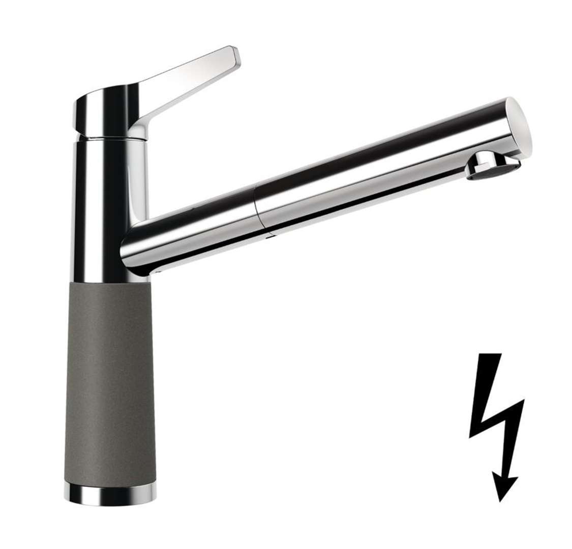 Schock Sc-510 - Spültischarmatur Mit Ausziehbarem Auslauf, Asphalt/chrom 554123gas