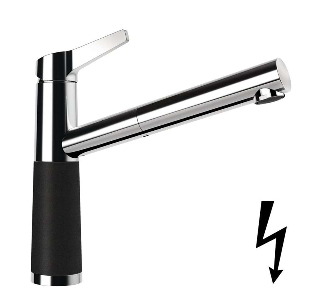 Schock Sc-510 - Spültischarmatur Mit Ausziehbarem Auslauf, Onyx/chrom 554123gon