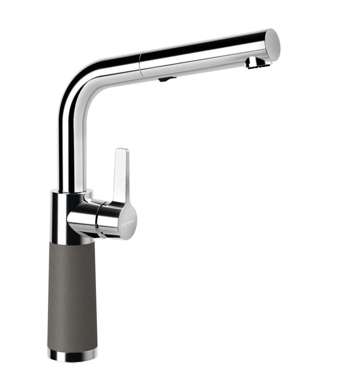 Schock Sc-540 - Spültischarmatur Mit Herausziehbarer Brause, Asphalt/chrom 557120gas