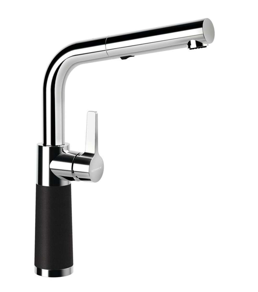 Schock Sc-540 - Spültischarmatur Mit Herausziehbarer Brause, Nero/chrom 557120gne