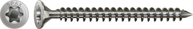 Spax Holzbauschraube, 8 X 120 Mm, 50 St, Vollgewinde, Senkkopf, T-star Plus, Cut-spitze, Edelstahl Rostfrei A2 - 1207000801205