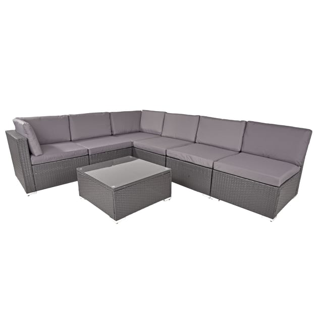 Garden Pleasure Sitzgruppe Sansibar 7-teilig Schwarz