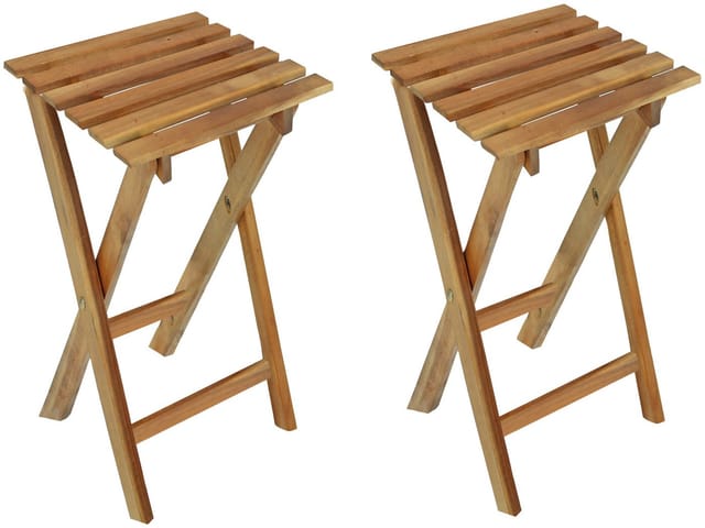 Garden Pleasure Hocker YAKIMA Holz klappbar Braun 2er Set