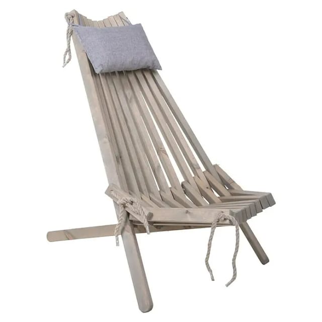 Garden Pleasure Relaxsessel FALUN Holz klappbar Aschgrau