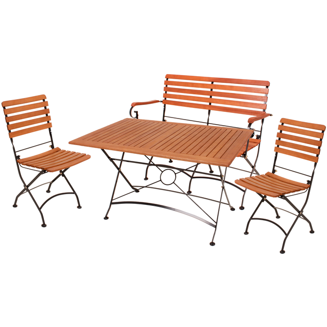 Garden Pleasure Gartenmöbel-Set Wien mit Klappstühle Teak FSC®