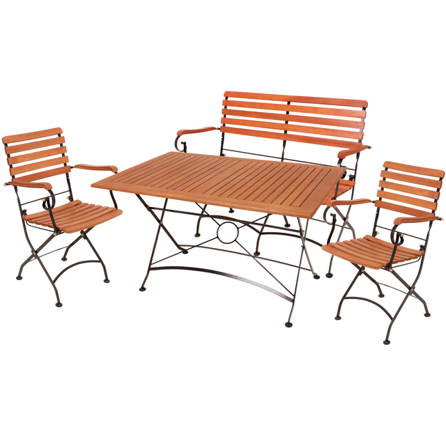 Garden Pleasure Gartenmöbel-Set Wien mit Stühle mit Armlehnen Teak FSC®