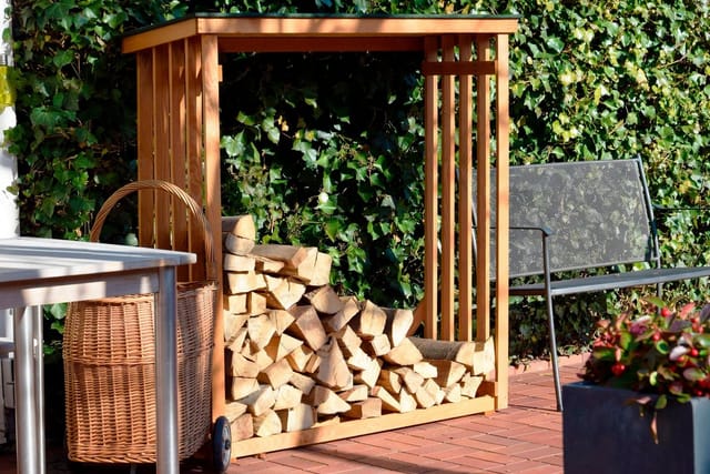 Dobar Kaminholzregal 56090E Kiefernholz 140 cm x 50 cm x 143 cm