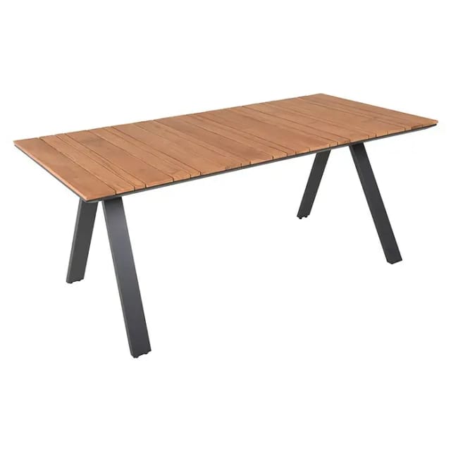Garden Pleasure Gartentisch DAVINA Rechteckig Holz Dunkelgrau 90 cm x 180 cm