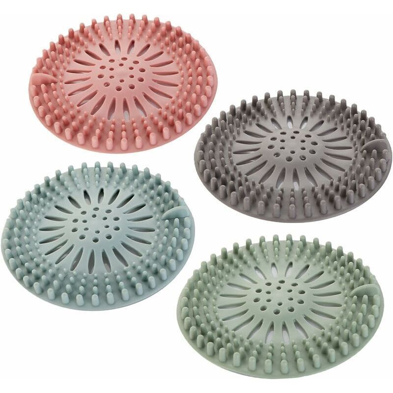 Duschablauffilter – 4 Silikagel-siebe – Abmessungen 13,3 X 13,3 Cm – Geeignet Für Duschen Und Badewannen