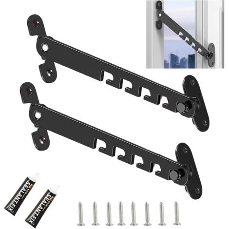 2 Stück Fensterbegrenzerschrauben, Fensterhaken, Kein Bohren Erforderlich, Fensterkeil Zum Öffnen, Drehkippfensterbegrenzer, Fensterbegrenzer, Geeignet Zur Winkeleinstellung