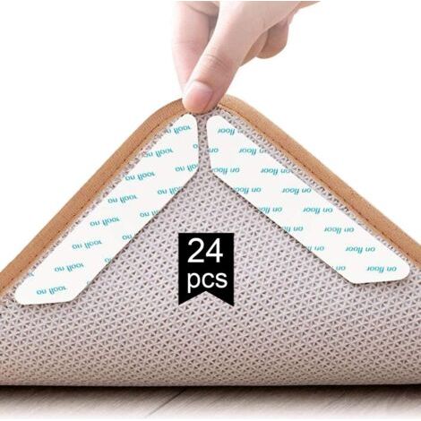 Teppichclips, 24 Rutschfeste Teppichclips, Reibungsarme Teppichclip-ecken, Teppichclips
