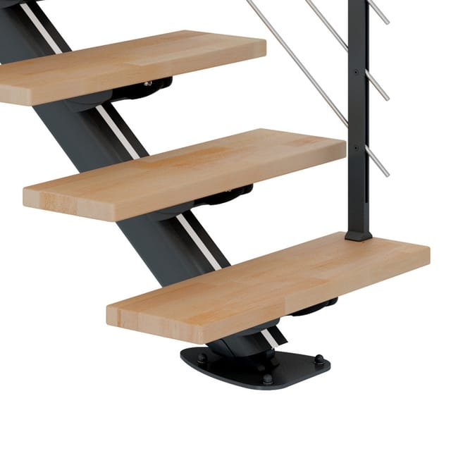 Dolle Mittelholmtreppe Sydney 11 Stufen Buche gerade Metallteile Anthrazit FSC®