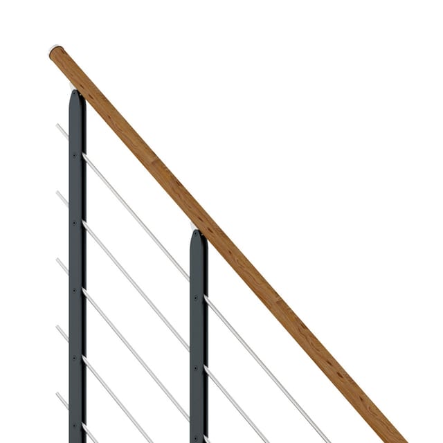 Dolle Mittelholmtreppe Sydney 11 Stufen Eiche gerade Metallteile Anthrazit FSC®