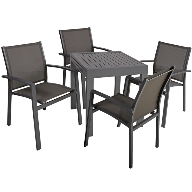 Garden Pleasure Gartenmöbel-Set Elena 5-teilig Anthrazit
