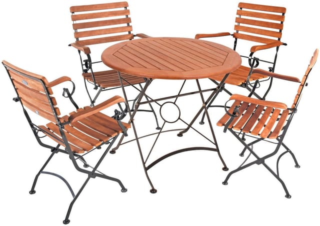 Garden Pleasure Gartenmöbel-Set Wien 5-teilig Dunkelbraun FSC®