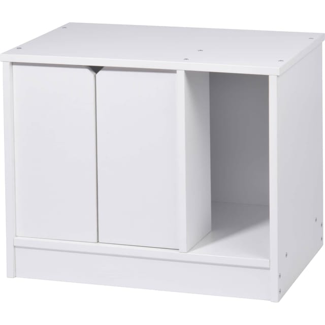 Dobar Kleiner Katzenschrank Zeta mit Trennwand 60 cm x 40 cm x 49 cm Weiß