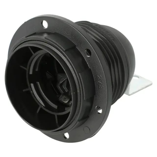 Lampenfassung E27 Schwarz Glatt mit Winkel