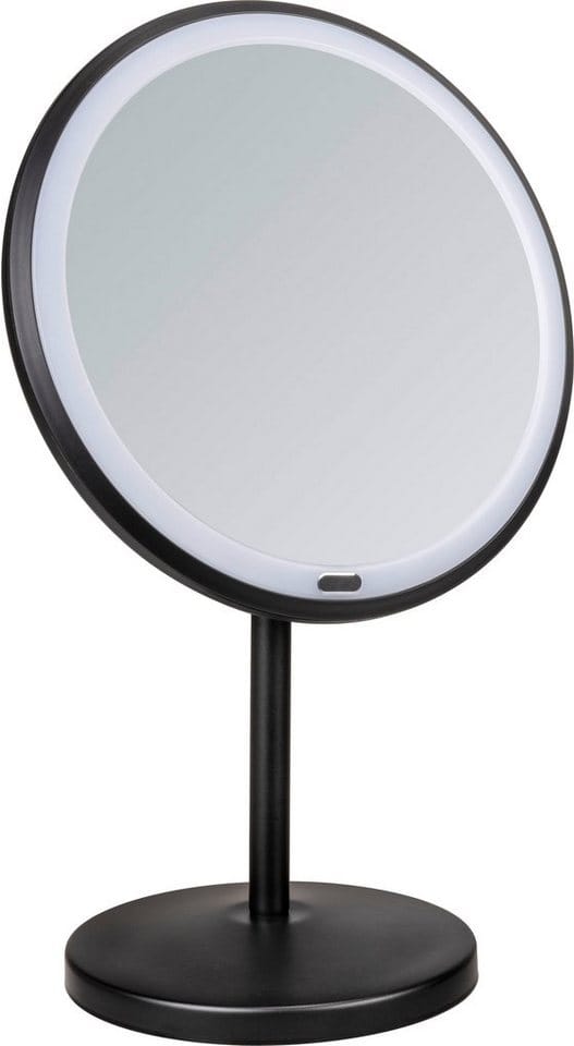 Wenko LED Stand-Kosmetikspiegel Onno 13,5 cm x 20 cm x 34 cm Schwarz