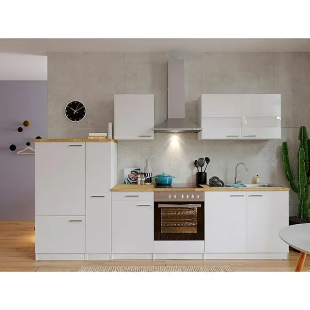 Respekta Küchenzeile KB300WWC 300 cm Weiß