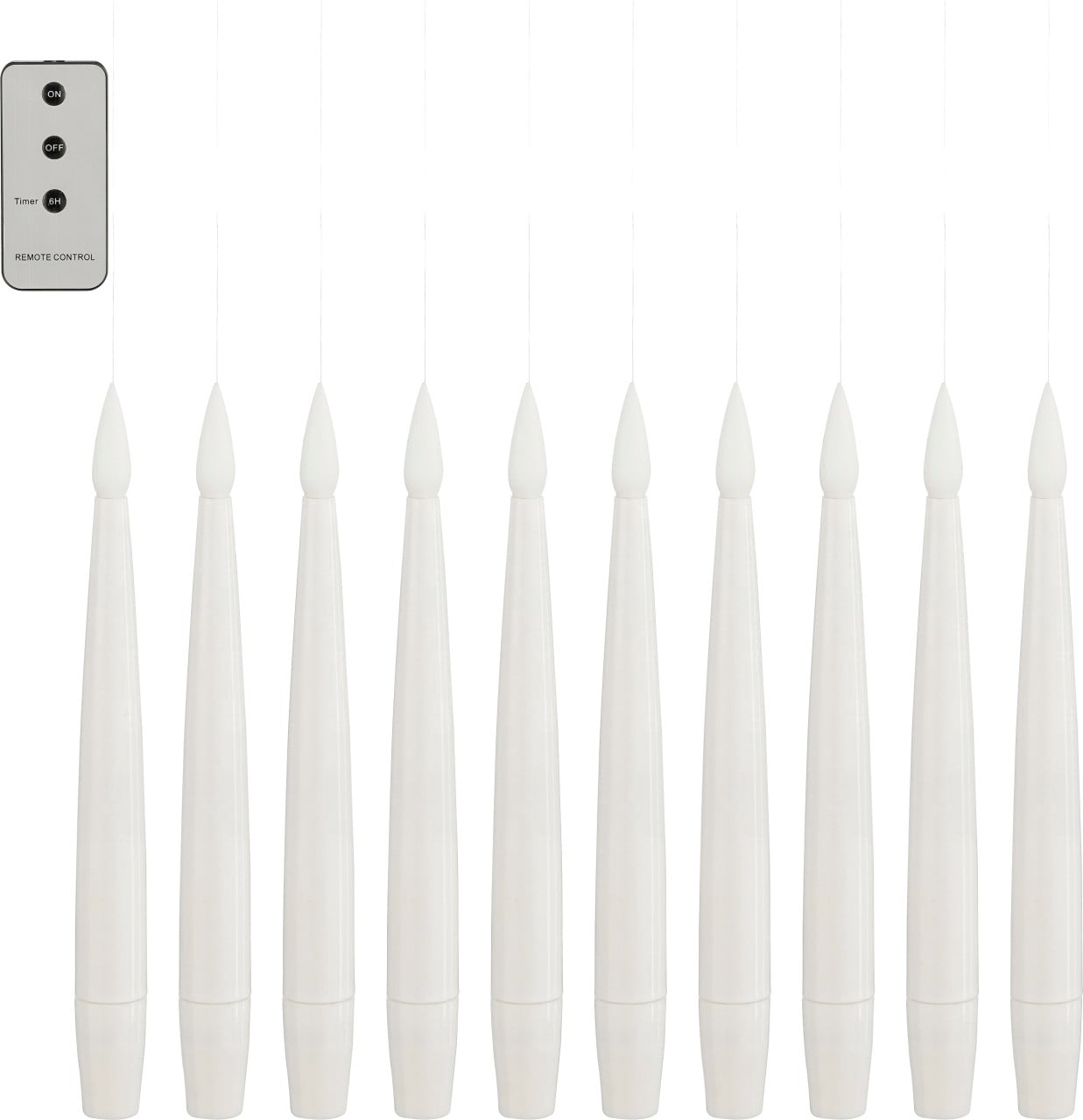 Mica Decorations LED-Kerzen Schwebende 15,5 cm x Ø 1,5 cm Weiß Bild 3