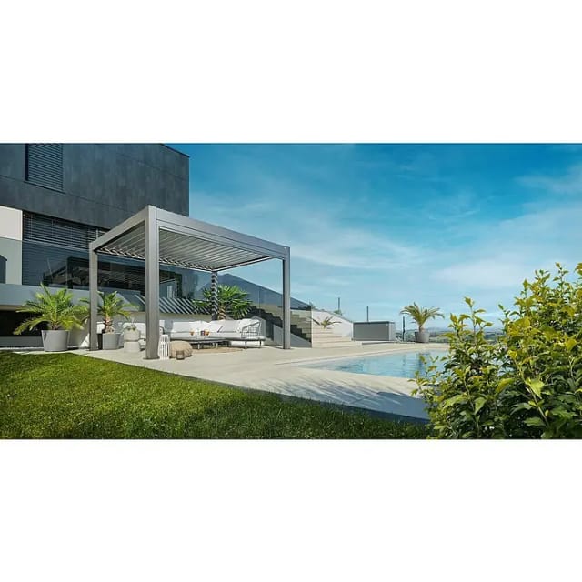 Biohort Pergola 3,5 m x 3 m Quarz-Silber