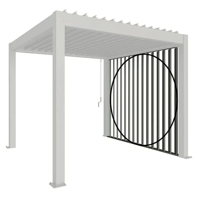 Biohort Lamellenseitenwand zu Pergola 10 x 235 x 364 cm Quarzgrau-Metallic