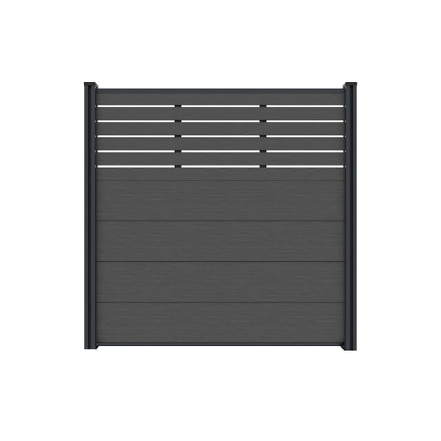 T&J WPC-Steckzaunset Malchow 180 cm x 180 cm Anthrazit
