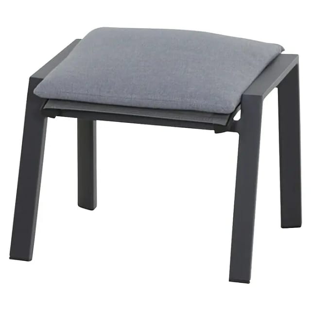 Siena Garden Valencia Hocker Matt Anthrazit-Salt & Pepper Gestell Aluminium