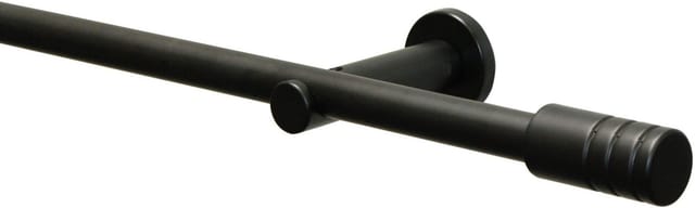 Gardinenstangen Set Zylinder Ø 19 mm 120 cm Schwarz matt